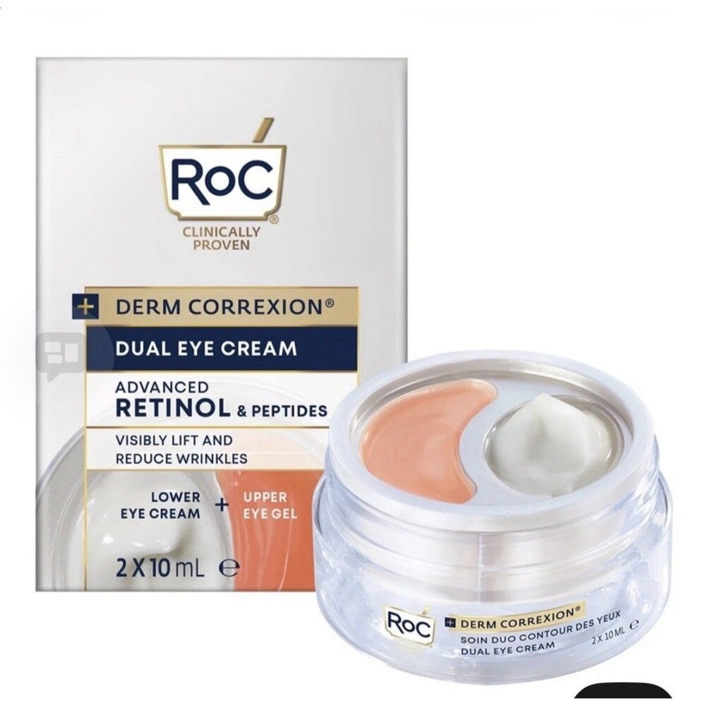 Roc Derm Correxion Advanced RETINOL Dual Eye Cream Reduce Wrinkles 2x0.34 oz New